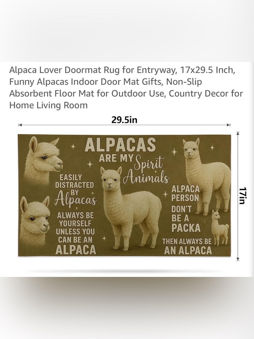 Alpaca Door mat with grip